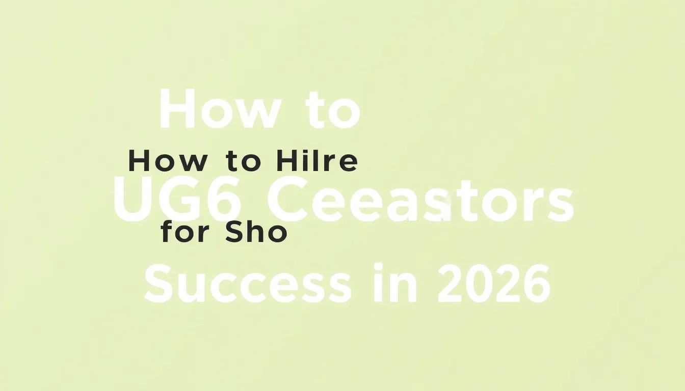 How to Hire UGC Creators for Shopify Store Success in 2026