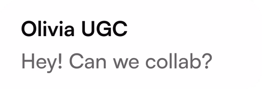 Brand reply accepting a UGC creator pitch